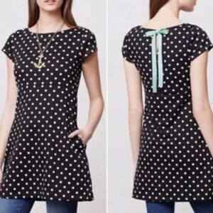 3/$10 Anthropologie Black Dress with White Polka Dots